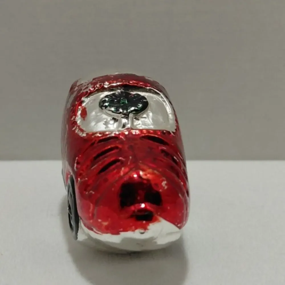 Vintage Christmas Tree Ornament Blown Glass Red Car Made in Japan